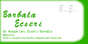 borbala ecseri business card